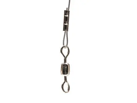 Líder acero con barrilete giratorio y gancho para depredador ESOX hotfly - 3 pcs. - 15 cm