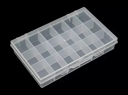 Caja de bobinas y piezas pequeñas