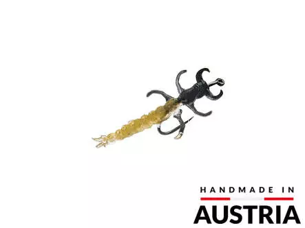 Larva tricóptero - Rhyacophila - amarillo - 20 mm