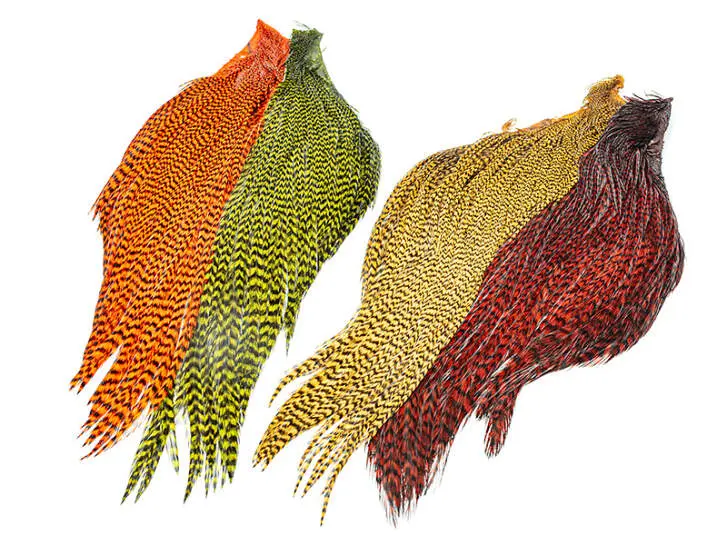 4 MEDIOS CUELLO DE GALLO hareline - tyer's 4 color dyed grizzly trout