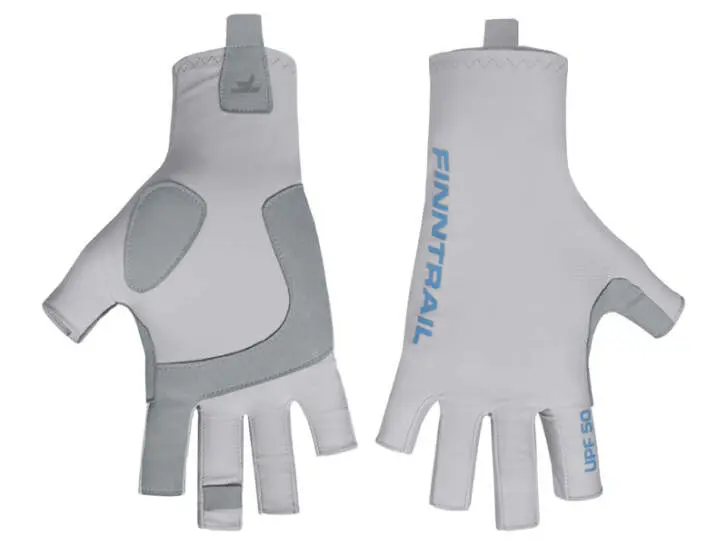 Guantes de pesca con protección UV finntrail WAVE grey - XL