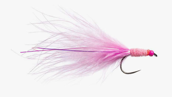 Streamer Wooly Bugger Fluo Rosa sin púas patrón de mosca para la pesca en aguas tranquilas